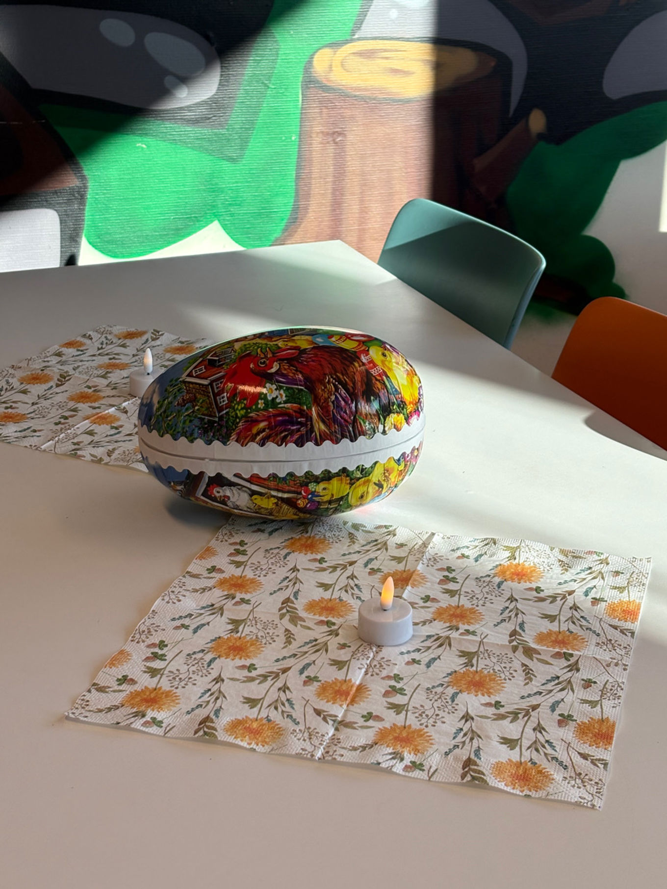 en *** mat på et bord